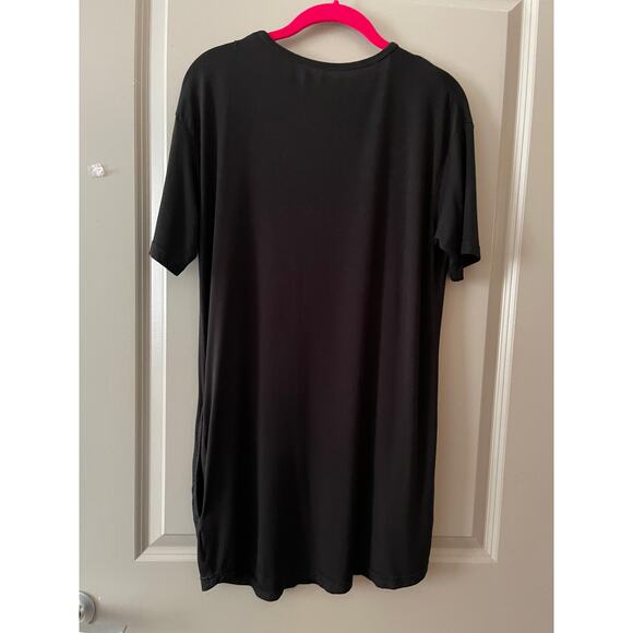 Dai Moda Hope T-shirt Mini Dress Black with White Tree of Hope - Size Small - Picture 7 of 8